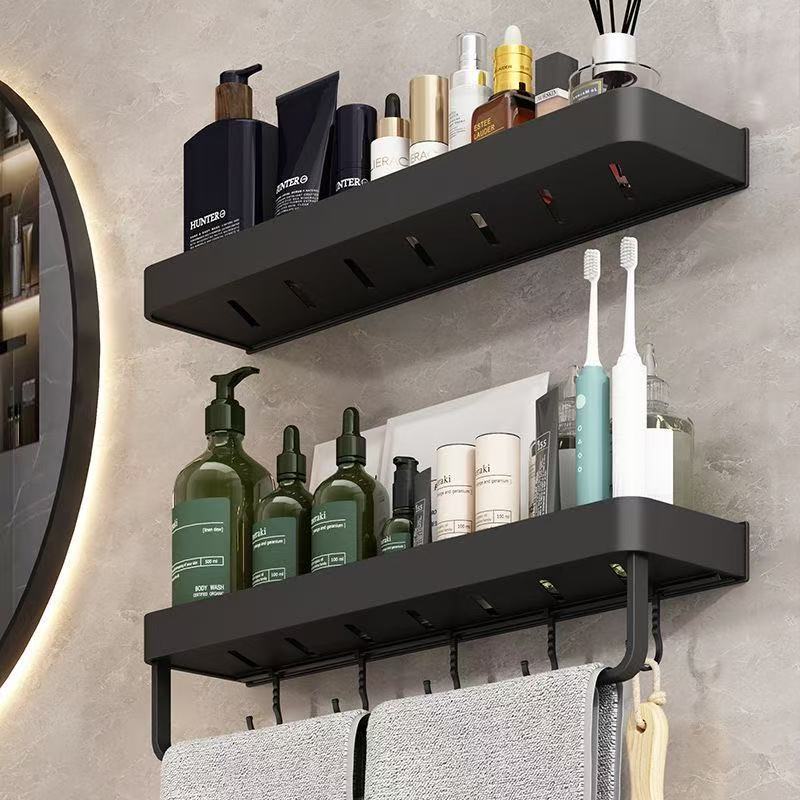 Aluminium Bathroom Shelf - Matte Black - Wall Mounted - Housdecor