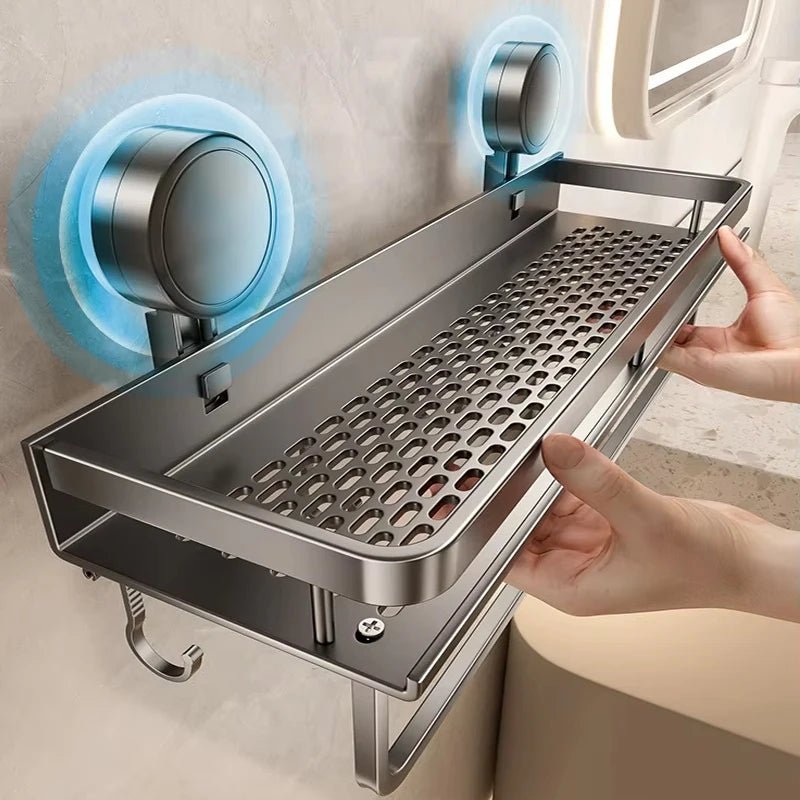 No Drill Aluminium Bathroom Rack - Housdecor