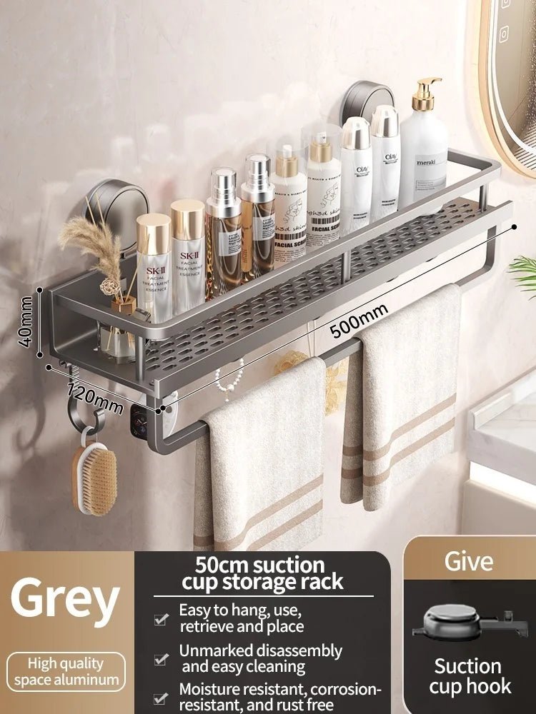 No Drill Aluminium Bathroom Rack - Housdecor